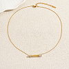 Stainless Steel Crystal Rhinestone Bar Pendant Necklaces for Women Daily Wear UA6063-1
