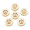 Brass Micro Pave Clear Cubic Zirconia Beads KK-N259-06-3