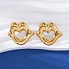 304 Stainless Steel Stud Earrings for Women EJEW-F357-03G-01-1