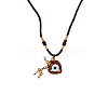 Evil Eye Handmade Lampwork Heart Shaped Perfume Essence Bottle Pendant Necklace PW-WG31D8D-07-1