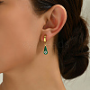 Vintage Minimalist 201 Stainless Steel Devil Eye with Teardrop Hoop Earrings GP4493-4