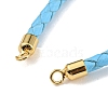 Leather Braided Cord Link Bracelets MAK-K022-01G-01-2