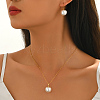 Women's Stainless Steel & Imitation Pearl Earrings & Pendant Necklaces Sets GB5667-3