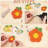 60Pcs 6 Colors Crochet Flower Appliques DIY-FG0004-49-4