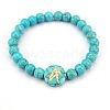 Minimalist European Style Constellation Synthetic Turquoise Beaded Stretch Bracelets for Women XC6059-1-1