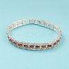 Rack Plating Brass Micro Pave Orange Red Cubic Zirconia Rectangle Link Chain Bracelets BJEW-Q771-06S-02-2