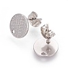 Non-Tarnish 304 Stainless Steel Ear Stud Findings STAS-O119-14A-P-1