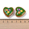 Handmade Heart Lampwork Beads Strands LAMP-P069-04B-01-4