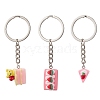 3Pcs 3 Styles Resin Keychains KEYC-JKC01025-1