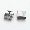 Tarnish Resistant Letter Style 201 Stainless Steel Square Slide Charms STAS-L132-03-1