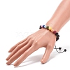 Natural Golden Sheen Obsidian & Mixed Stone Round Braided Bead Bracelet for Women BJEW-JB08384-02-3