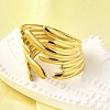 304 Stainless Steel Adjustable Cuff Rings for Women RJEW-B123-01G-04-2