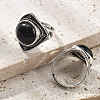 Natural Obsidian Adjustable Rings G-P560-03AS-13-2