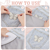 10Pcs Butterfly Rhinestone with Plastic Pearl Cloth Patches PATC-PH0001-20-3