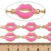 304 Stainless Steel Enamel Lip Link Chains CHS-K023-03G-04-2
