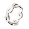 Textured Infinity 304 Stainless Steel Finger Ring for Women RJEW-L126-07B-P-4