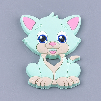 Food Grade Eco-Friendly Silicone Kitten Cabochons SIL-T052-08C-1