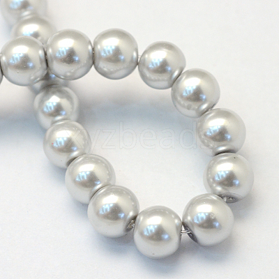 Baking Paint Pearlized Glass Pearl Round Bead Strands HY-Q003-10mm-62-1