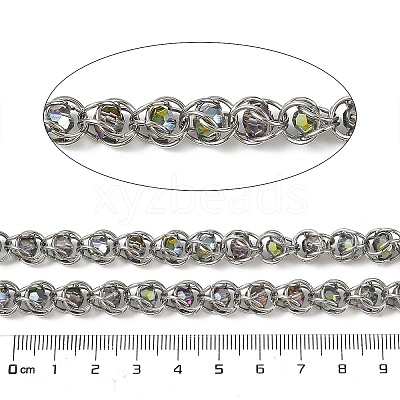 304 Stainless Steel Glass Link Chains CHS-L029-10P-03-1