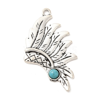 Retro Alloy Big Pendants TIBEP-L020-02AS-1
