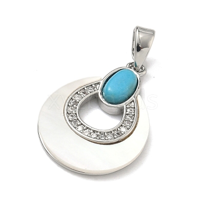 Brass Micro Pave Clear Cubic Zirconia Pendants KK-G556-01P-02-1