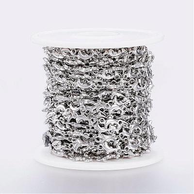 Tarnish Resistant Handmade 304 Stainless Steel Bar Link Chains STAS-G038-23P-1