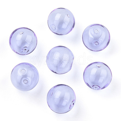 Transparent Blow High Borosilicate Glass Globe Beads GLAA-T003-09B-1