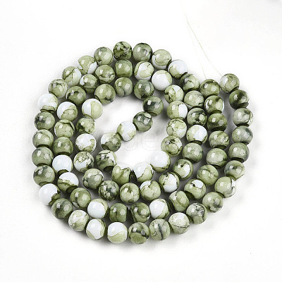 Baking Paint Glass Beads Strands DGLA-N003-10mm-C06-1