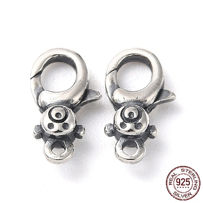 925 Thailand Sterling Silver Lobster Claw Clasp Rhinestone Settings STER-D003-05B-AS-1