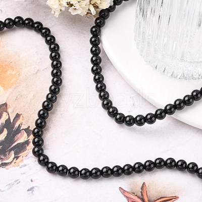 Synthetic Black Stone Beads Strands GSR6mmC044-1