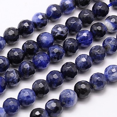 Natural Sodalite Beads Strands G-G542-6mm-28-1