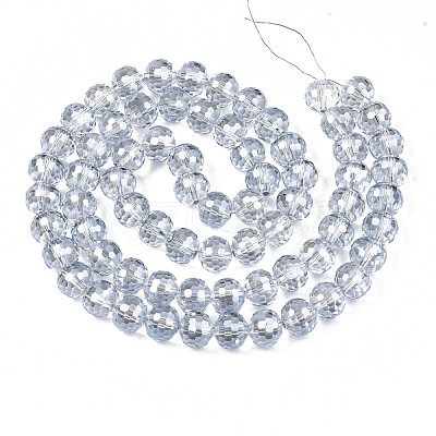 Electroplate Transparent Glass Beads Strands EGLA-N002-31-F01-1