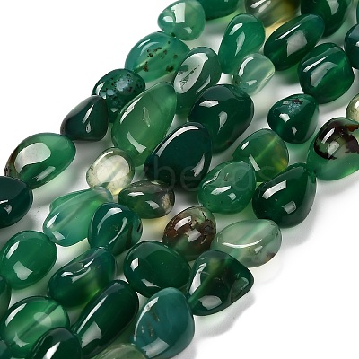 Natural Green Onyx Agate(Dyed & Heated) Beads Strands G-P568-C14-01-1