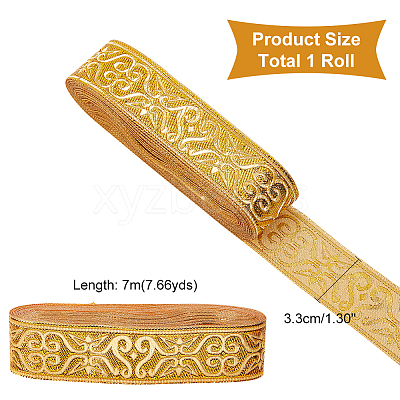 Ethnic Embroidery Polyester Flat Ribbons OCOR-WH0060-37A-1