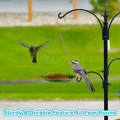 1Pc Leaf Iron Bird Hanging Feeder Tray AJEW-GA0007-34-1
