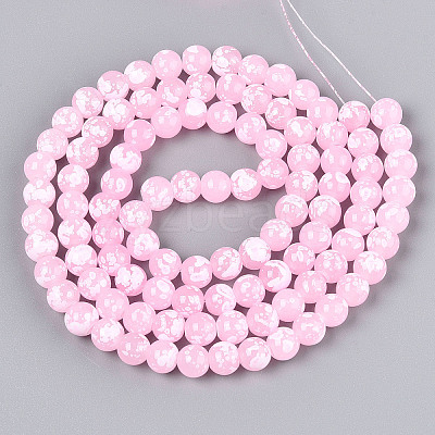 Baking Paint Glass Beads Strands DGLA-N015-8mm-02-1