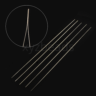 Iron Collapsible Big Eye Beading Needles ES001Y-S-57mm-01-1