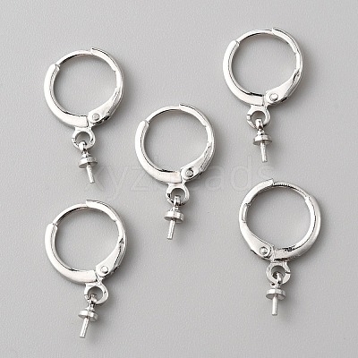 Brass Huggie Hoop Earring Findings LS-KK-WH0079-22P-1