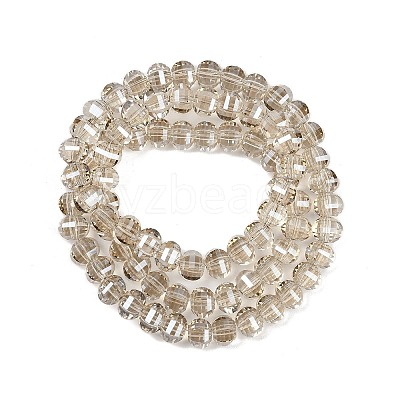 Electroplate Transparent Glass Beads Strands EGLA-B011-08A-PL03-1