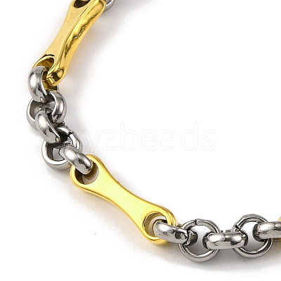 201 Stainless Steel Bone Links Chain Necklace NJEW-F22-39O-GP-1