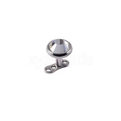 Stainless Steel Rhinestone Dermal Anchor Base/Top for Women Men WGB1D88-10-1