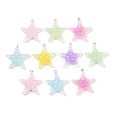 Transparent Resin Pendants RESI-P049-02B-P-1