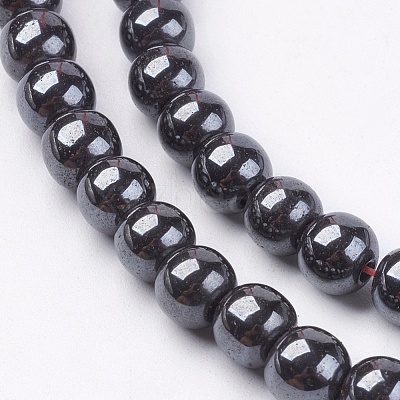 Non-Magnetic Synthetic Hematite Beads Strands G-H1624-6mm-1-1