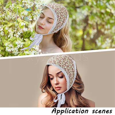Flower Decor Lace Triangle Bandanas OHAR-WH20005-08B-1