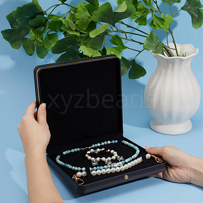 Imitation Leather Pure Color Flip-open Gift Boxes CON-WH0095-238A-02-1