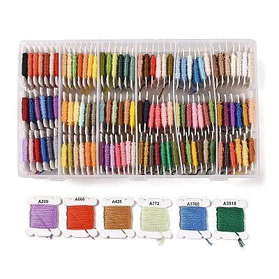 72 Cards 72 Colors 6-Ply Polyester Embroidery Floss OCOR-K006-C06-1