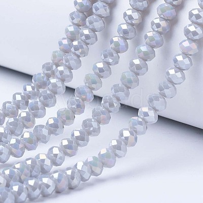 Electroplate Glass Beads Strands EGLA-A034-P8mm-B11-1