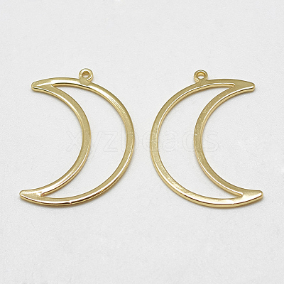 Brass Open Back Bezel Pendants KK-N200-018-1