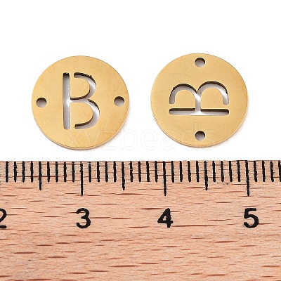 PVD Vacuum Plating 201 Stainless Steel Hollow Flat Round Links FIND-R149-03B-G-1
