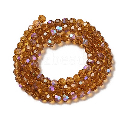 Electroplate Transparent Glass Beads Strands X-EGLA-A035-T4mm-L04-1